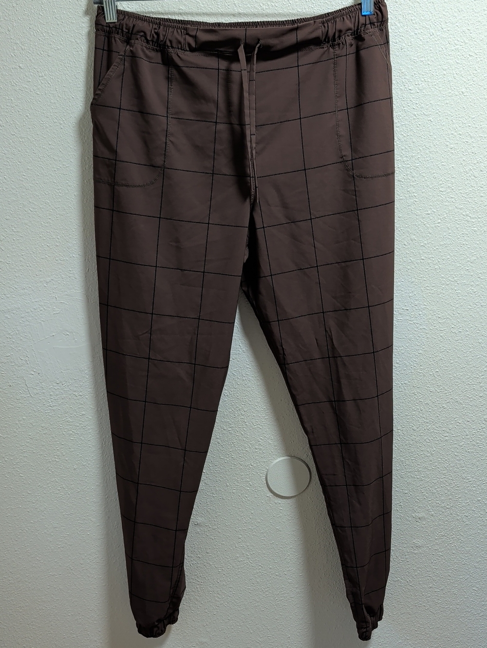 Albion Brown/Black Windowpane Jetsetter Jogger In Large Tall